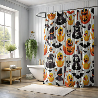 Rideau de douche 1 pièce Quacky Halloween