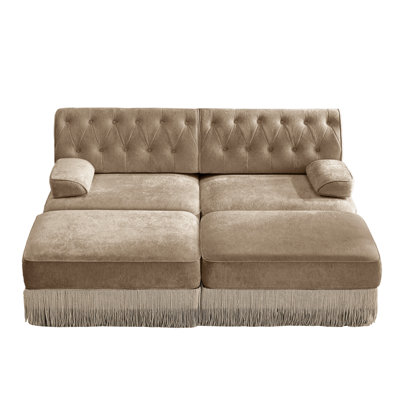 U-shaped, breathable, comfortable fringe-trimmed sofa
