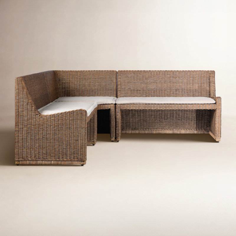 Senna L-Shape Dining Banquette, Right Hand Facing, 32.5" H x 83.25" W x 83.25" D