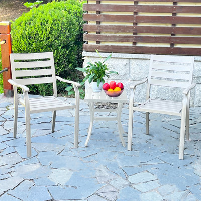 Chaises bistro d'extérieur en métal, une de 2 pour la terrasse et le jardin. Structure avec piscine écologique, antirouille et à surface lisse. Cadre résistant aux intempéries, finition écologique, assemblage rapide