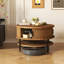 Table basse à plateau rabattable avec rangement pour le salon, table centrale de style campagnard 31,5 po avec portes coulissantes et compartiment caché, structure en métal robuste
