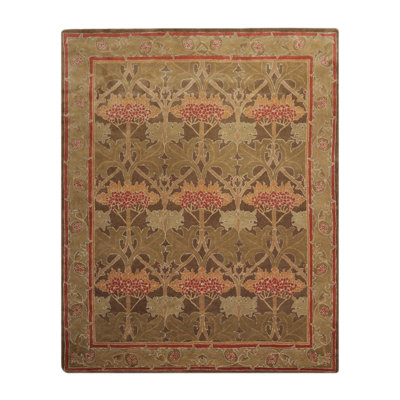 Tapis oriental gris en laine touffeté à la main 9 pi x 12 po Canora
