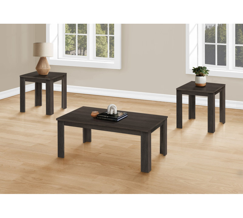 Table basse moderne en bois, ensemble de 3 tables basses de salon , Chêne