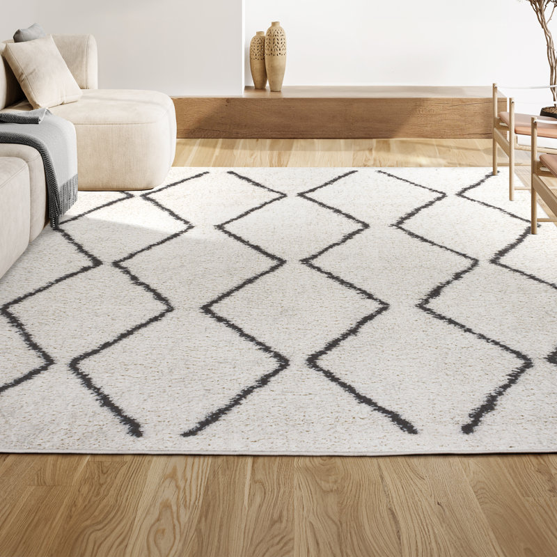 Tapis blanc / gris Schleicher, Rectangulaire 3 pi x 5 pi