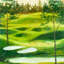 Grand terrain de golf - décor de paysage encadré mat-1379774767-1379774766
