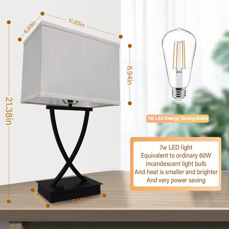 Lampe de table USB en métal Sarvis