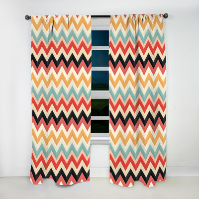 Motif à chevrons Modern Simplicity - Rideau à chevrons - Rideau à chevrons obscurcissant - 1 panneau