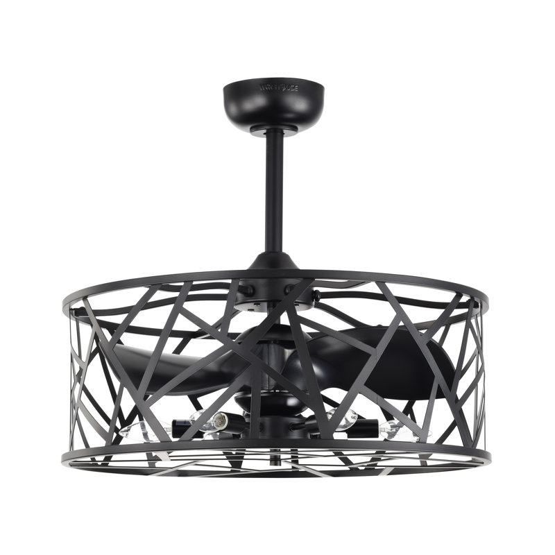 Ventilateur de plafond 6 pales 3 lumières avec pales 24 pouces Leyton