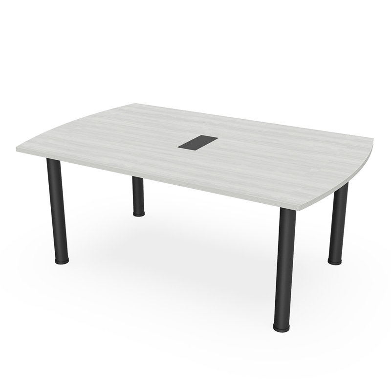 Table de conférence Arc, Cyprès blanc, Noir mat, L 72 po x l 48 po