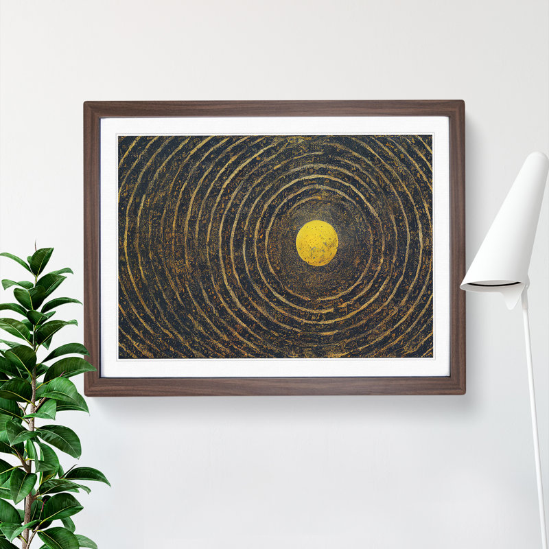 Abstract Sunset Sun Vol.6 - Framed Print, 46cm H x 64cm W x 2cm D, Walnut Framed