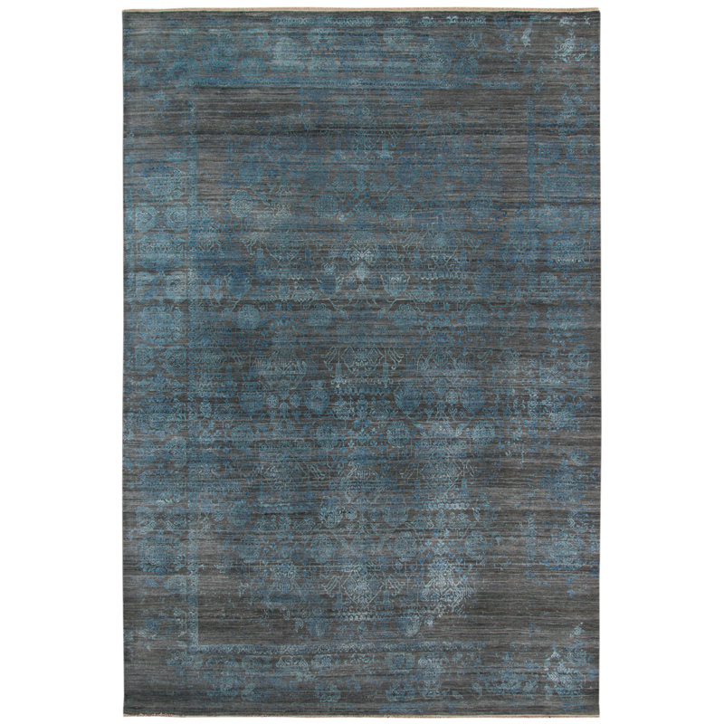 Pearl Geometric Area Rug in Blue, Rectangle 9' x 12'