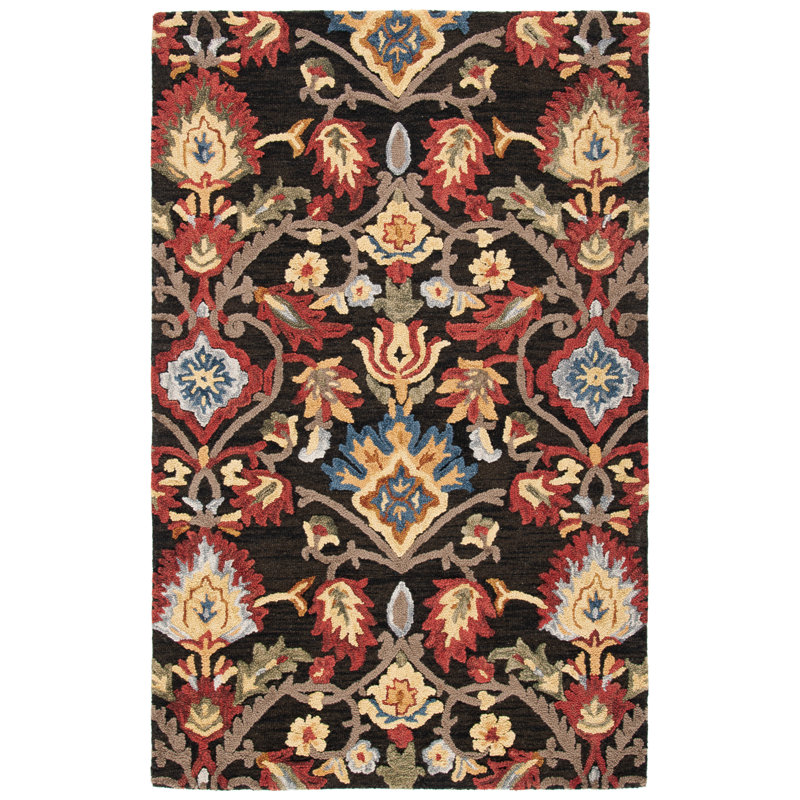 Pinson Floral Wool Hand Tufted Area Rug, Rectangle 183 x 274 cm