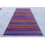 Grand tapis kilim turc rétro bleu pour la décoration extérieure et de salon - 8328