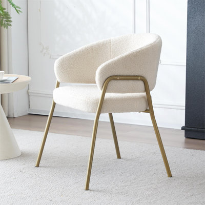 Callaghn 46cm H Velvet Upholstered Metal Wing Back Armchair