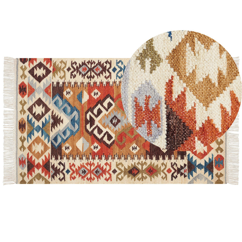 Shelstead Southwestern Wool Hand Woven Area Rug, Rectangle 80 x 150cm