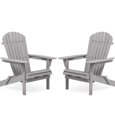 Gray Solid Wood Patio Chair - Folding For Garden, Lawn, Backyard Outdoor Use Ideal Tranquil Patio, Deck, Lawn