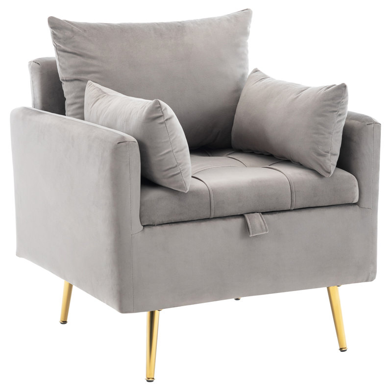 Karpeta Velvet Armchair, Grey