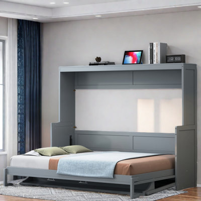 Trevyon Classic Murphy Bed With Hydraulic Lift & Desk Design