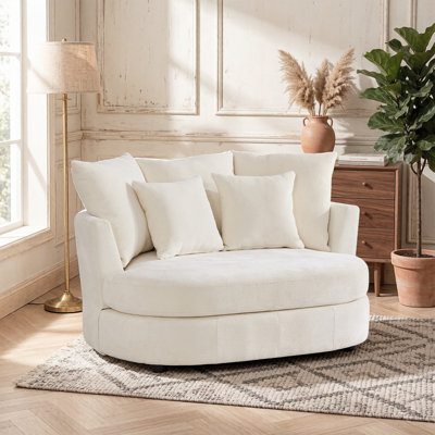 Fauteuil demi-tonneau avec coussin 54,5 po