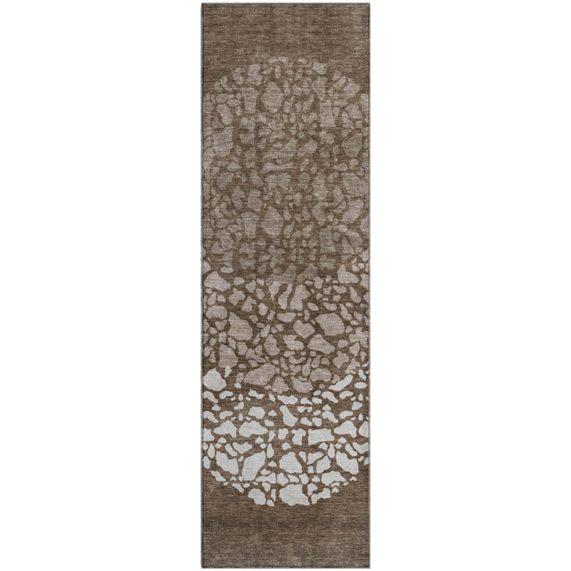 Premium Machine Washable Cerrito Chocolate Rug, Runner 2'3" x 7'6"
