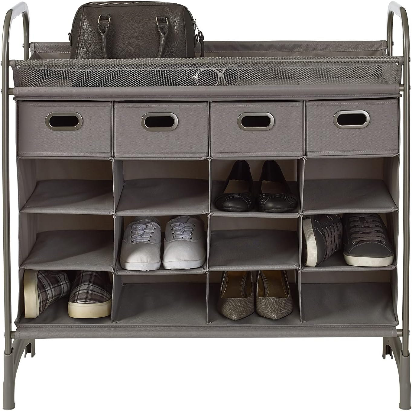 Rebrilliant 16 Cube Storage Organizer 4-Tier Stackable Shoe Organizer ...