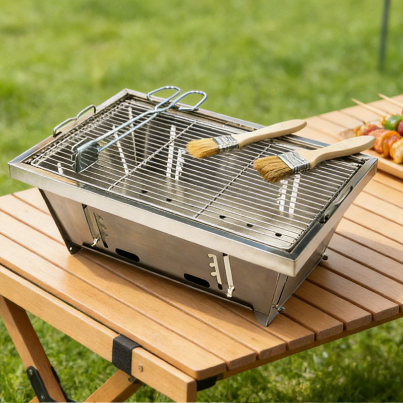 Ensemble de barbecue à charbon pliable pour l'extérieur