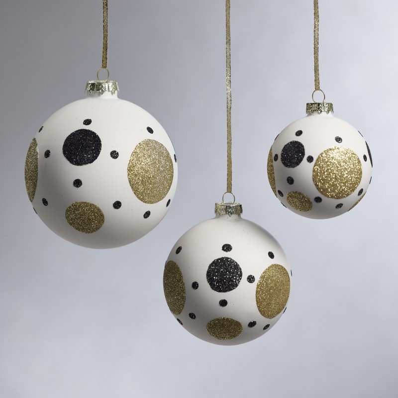 Ensemble de 6 boules en verre, H 3,25 po x l 3,25 po x P 3,25 po