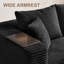 Canapé d'angle modulaire Cloud Compression 95 po sans os avec 2 poufs, canapé contemporain en velours côtelé moelleux en forme de U avec assise profonde, aucun assemblage requis pour le salon-2130373870