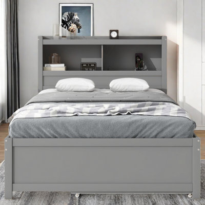 Santonio  Bed With Trundle, 3 Drawers, Storage Headboard And Usb Plugs