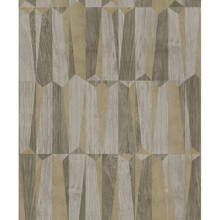 Fusion Geometric Point Wood Effect Motif 32.97' L x 20.87" Wallpaper Roll