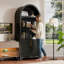 Vitrine arquée avec portes rayées décoratives, armoire de rangement moderne-122057299