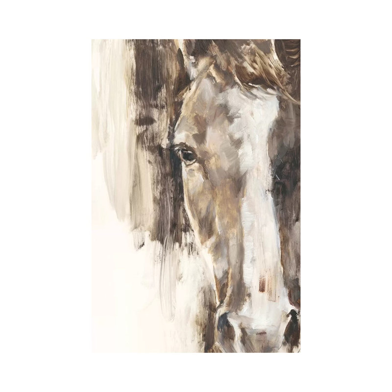 Cropped Equine Study I 1 Piece Wrapped Canvas Painting, 30.48 cm H x 45.72 cm W