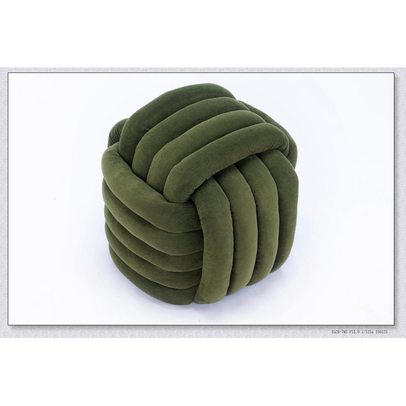 Chenille Fabric Modern Knot Design Ottoman Makeup Stool Footstool, Comfortable And Stylish Seat For Living Room, Bedroom