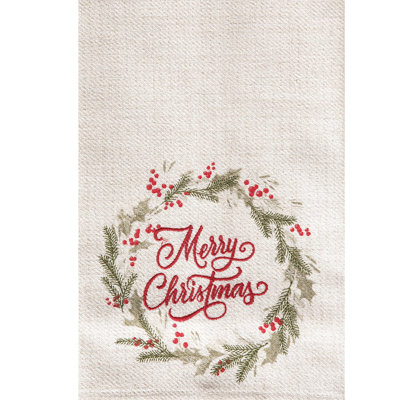 Décoration de serviette de cuisine 27 po x 18 po Merry Christmas