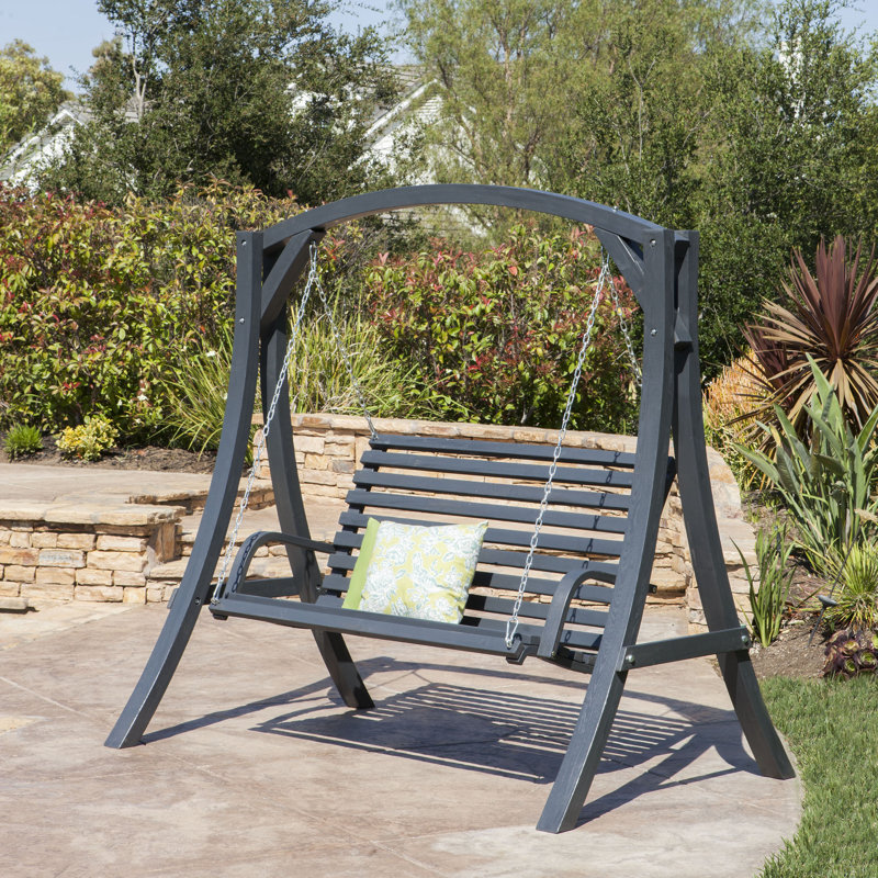Isiah Porch Swing with Stand, Gray