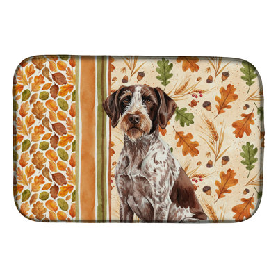 Roan German Wirehaired Pointer Heirloom Fall Dish Drying Mat
