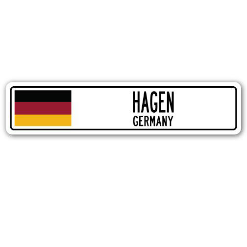 Plaque de rue en aluminium Hagen, Allemagne, H 7 po x l 30 po x P 1 po