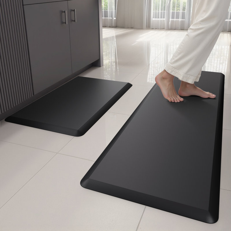 Tapis de cuisine antidérapant, Tapis de couloir 17 po x 60 po, Noir