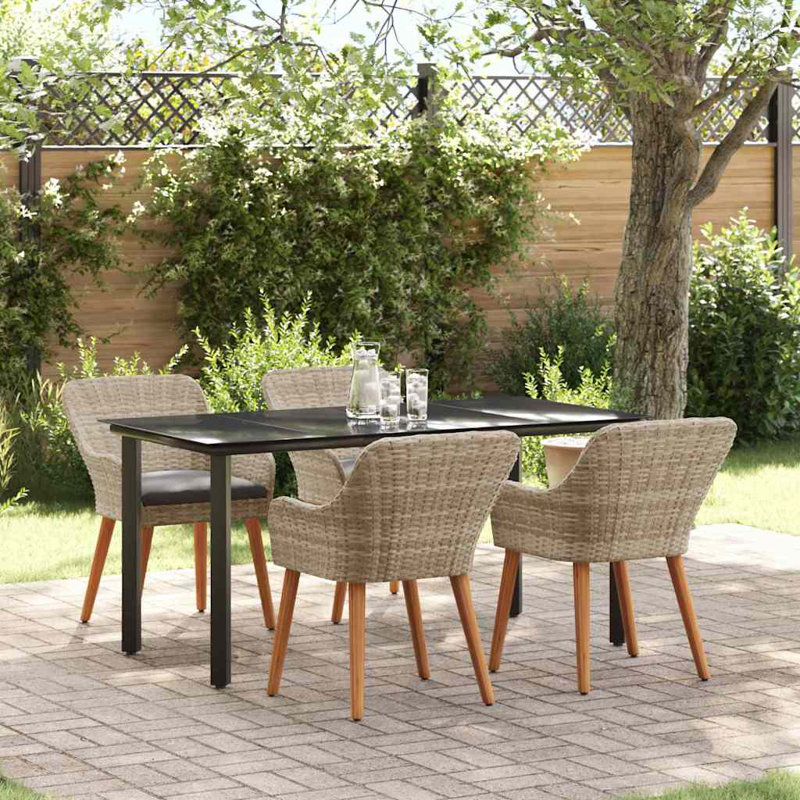 Dining Set 5 Pcs Poly Rattan