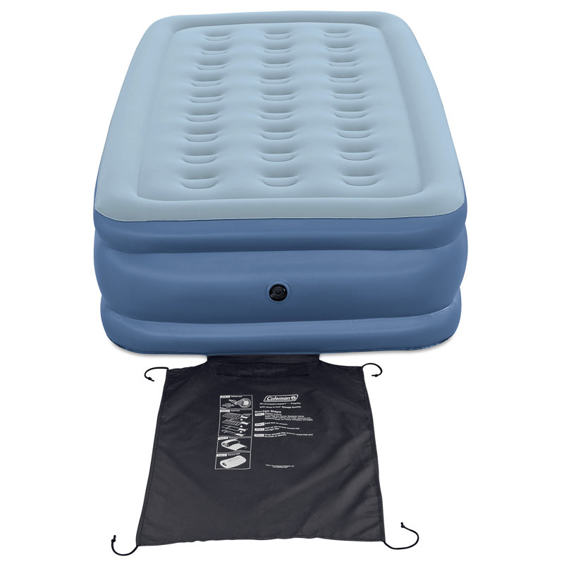 Coleman: SupportRest Plus: 16" Airbed - Handheld A/C Pump, Double-High Inflatable Mattress, Storage Bag, Water-Resistant PVC, Indoor-Outdoor