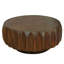 Table basse ronde en bois massif sculpté au design sculptural élégant