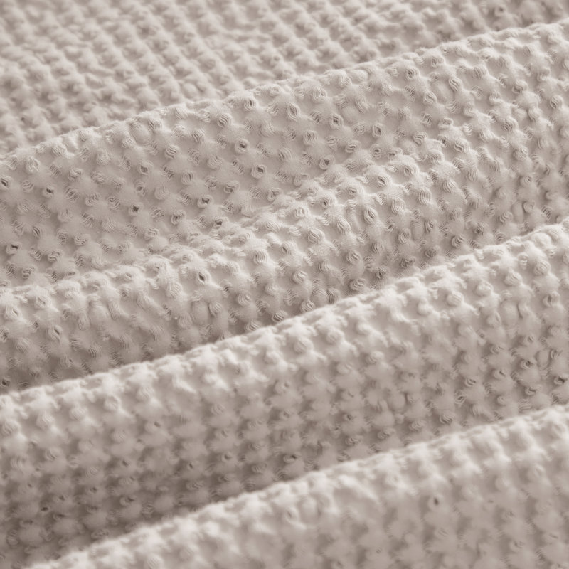 Bedsure Luxury Soft 100% Cotton Waffle Weave Plaid Duvet Cover, King Duvet Cover + 2 King Pillow Shams, Linen