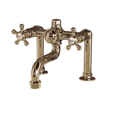 Deck Mount Tub Faucet with 5-Spoke Handles