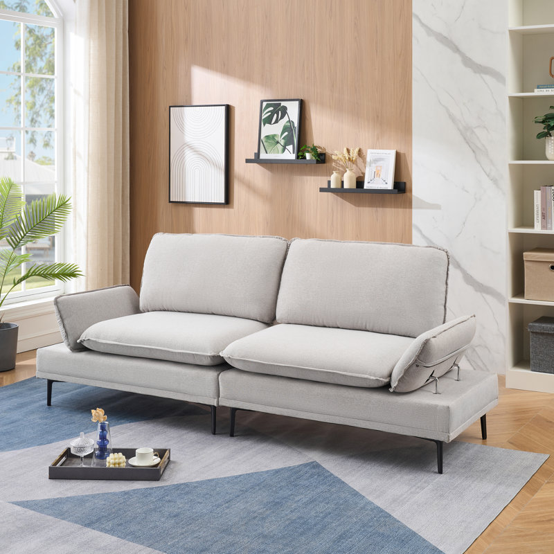 Canapé 90,55 po, Mélange de polyester gris clair
