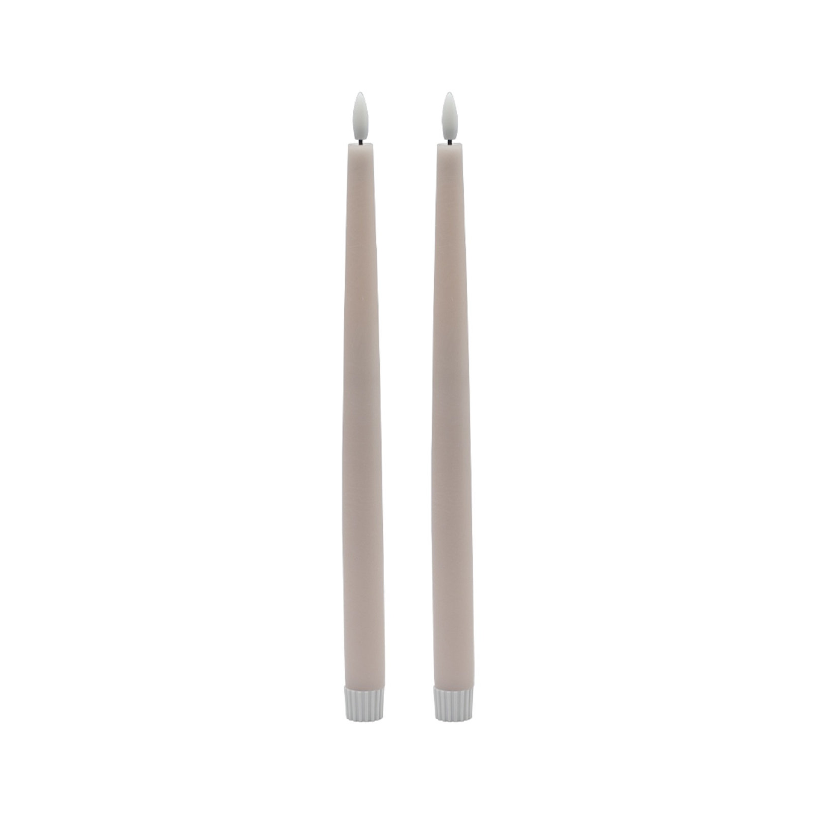 2 Pc Tall Flameless Taper Candle, Pink