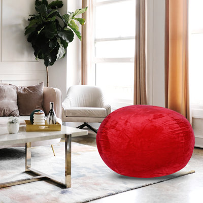 Fauteuil à billes en velours, fauteuil moelleux pour enfants et adultes avec housse lavable, fauteuil de détente avec tissu extensible, fauteuil de chambre confortable, rembourré de mousse à mémoire de forme.