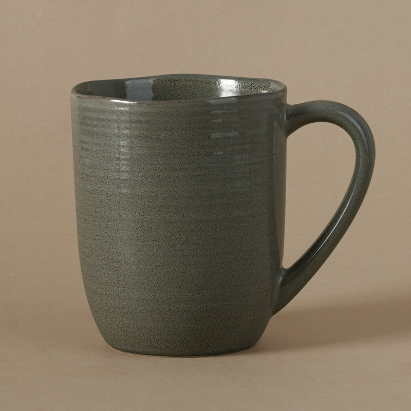 Ensemble de 4 tasses à café en grès Fellows, Olive foncé