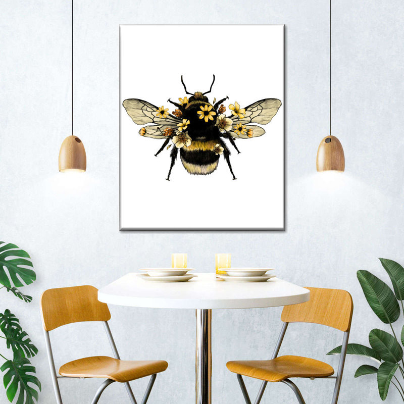 Abeille florale, H 36 po x l 45 po x P 1,25 po
