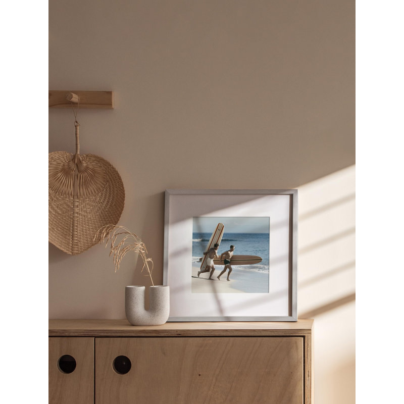 Matted Square Metal Picture Frames (Set of 1), 12" W x 12" H, Silver