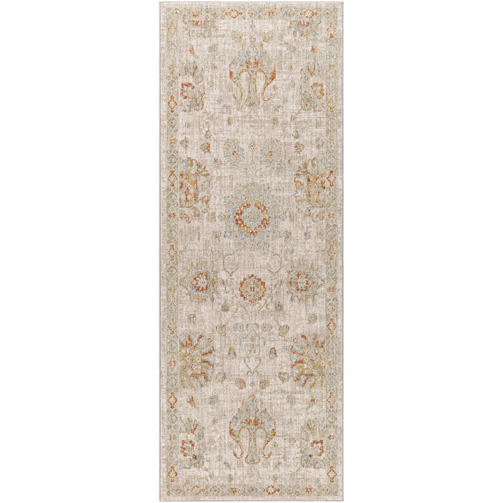 Conlan Beige/Orange/Gray Rug, Runner 2'7" x 7'3"